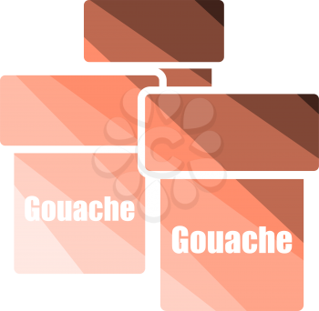 Gouache Can Icon. Flat Color Ladder Design. Vector Illustration.