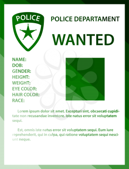 Wanted Poster Icon. Flat Color Ladder Design. Vector Illustration.