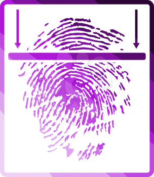 Fingerprint Scan Icon. Flat Color Ladder Design. Vector Illustration.