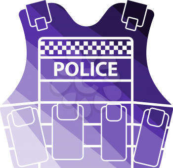 Police Vest Icon. Flat Color Ladder Design. Vector Illustration.