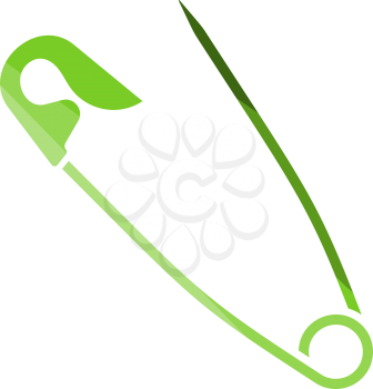 Tailor Safety Pin Icon. Flat Color Ladder Design. Vector Illustration.