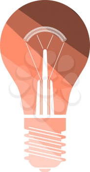 Electric Bulb Icon. Flat Color Ladder Design. Vector Illustration.