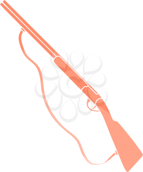 Hunt Gun Icon. Flat Color Ladder Design. Vector Illustration.