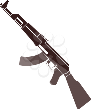 Rassian Weapon Rifle Icon. Flat Color Ladder Design. Vector Illustration.