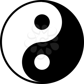 Yin And Yang Icon. Flat Color Design. Vector Illustration.