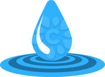 Water Drop Icon. Flat Color Design. Vector Illustration.