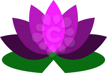 Lotus Flower Icon. Flat Color Design. Vector Illustration.
