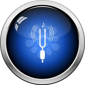 Tuning Fork Icon. Glossy Button Design. Vector Illustration.