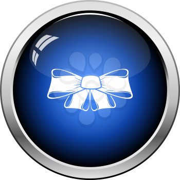 Party Bow Icon. Glossy Button Design. Vector Illustration.