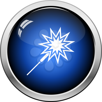 Party Sparkler Icon. Glossy Button Design. Vector Illustration.