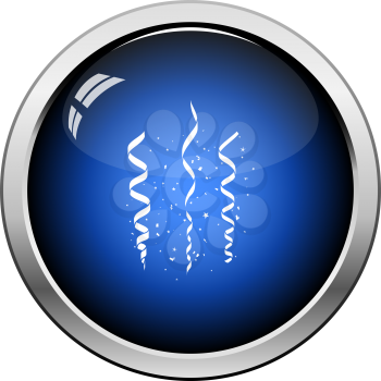 Party Serpentine Icon. Glossy Button Design. Vector Illustration.