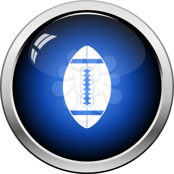 American Football Icon. Glossy Button Design. Vector Illustration.