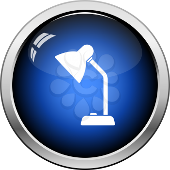 Lamp Icon. Glossy Button Design. Vector Illustration.