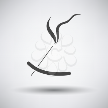 Incense sticks icon on gray background with round shadow. Vector illustration.