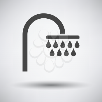 Shower icon on gray background with round shadow. Vector illustration.