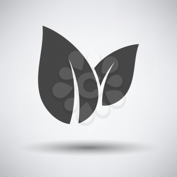 Spa Leaves icon on gray background with round shadow. Vector illustration.