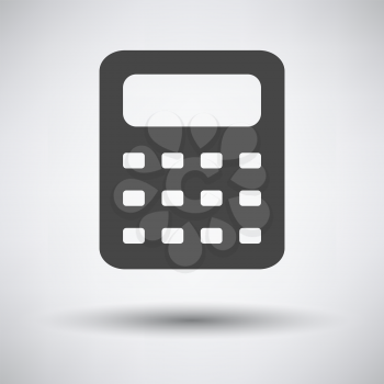 Calculator Icon. Dark Gray on Gray Background With Round Shadow. Vector Illustration.