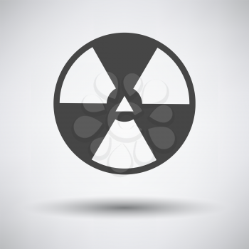 Radiation Icon. Dark Gray on Gray Background With Round Shadow. Vector Illustration.