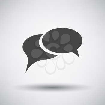 Chat Icon. Dark Gray on Gray Background With Round Shadow. Vector Illustration.