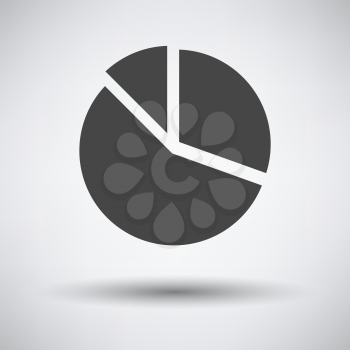 Pie Chart Icon. Dark Gray on Gray Background With Round Shadow. Vector Illustration.