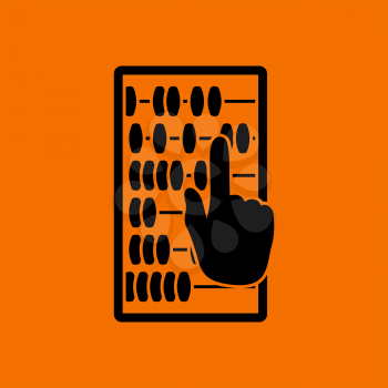 Abacus Icon. Black on Orange Background. Vector Illustration.