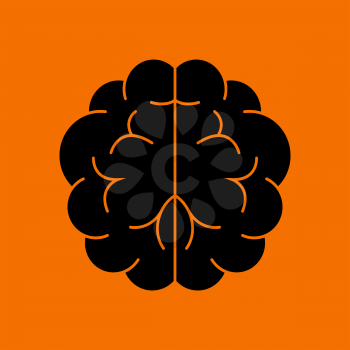 Brainstorm Icon. Black on Orange Background. Vector Illustration.
