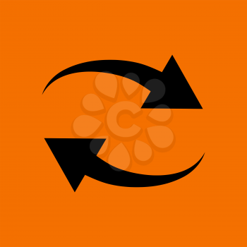 Interaction Icon. Black on Orange Background. Vector Illustration.