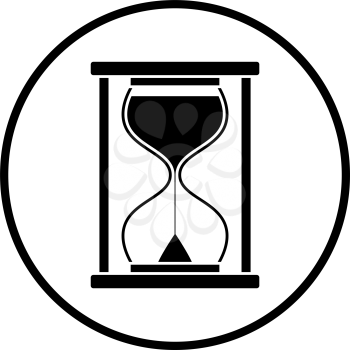 Hourglass Icon. Thin Circle Stencil Design. Vector Illustration.