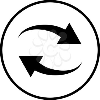 Interaction Icon. Thin Circle Stencil Design. Vector Illustration.