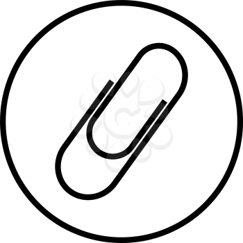 Clamp Icon. Thin Circle Stencil Design. Vector Illustration.