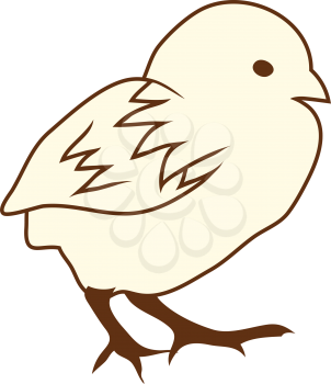 Sketch of Bird. Brown Line Color Design.  Vector Illustration.