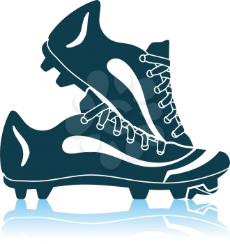 Baseball Boot Icon. Shadow Reflection Design. Vector Illustration.