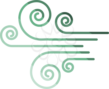 Wind Icon. Flat Color Ladder Design. Vector Illustration.