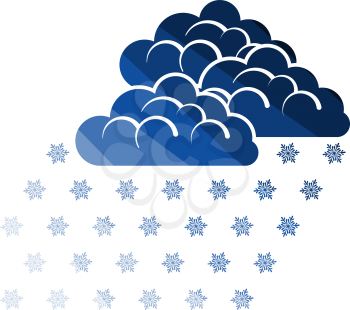 Snowfall Icon. Flat Color Ladder Design. Vector Illustration.