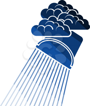 Rainfall Like From Bucket Icon. Flat Color Ladder Design. Vector Illustration.