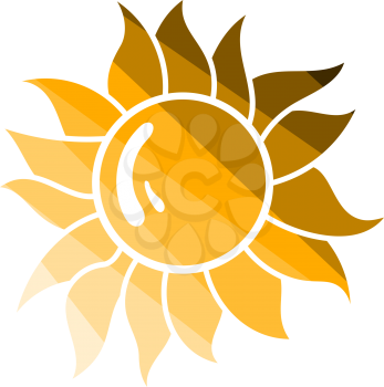 Sun Icon. Flat Color Ladder Design. Vector Illustration.
