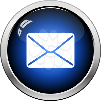 Mail Icon. Glossy Button Design. Vector Illustration.