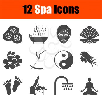 Spa Icon Set. Fully editable vector illustration. Text expanded.