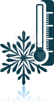Winter Cold Icon. Shadow Reflection Design. Vector Illustration.