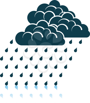 Rainfall Icon. Shadow Reflection Design. Vector Illustration.