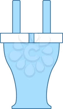 Electrical Plug Icon. Thin Line With Blue Fill Design. Vector Illustration.