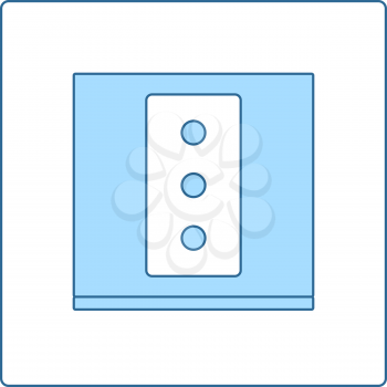 Italy Electrical Socket Icon. Thin Line With Blue Fill Design. Vector Illustration.