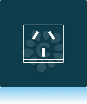 China Electrical Socket Icon. Shadow Reflection Design. Vector Illustration.