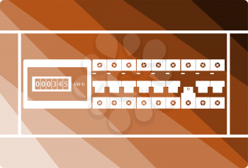 Circuit Breakers Box Icon. Flat Color Ladder Design. Vector Illustration.