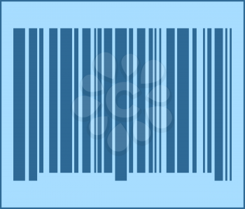 Bar Code Icon. Thin Line With Blue Fill Design. Vector Illustration.