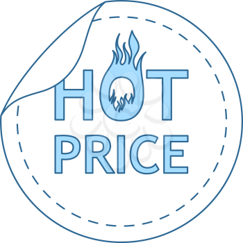 Hot Price Icon. Thin Line With Blue Fill Design. Vector Illustration.
