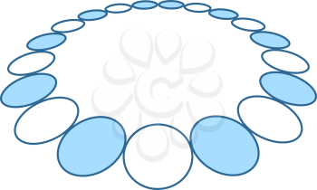 Beads Icon. Thin Line With Blue Fill Design. Vector Illustration.