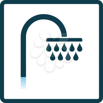 Shower Icon. Square Shadow Reflection Design. Vector Illustration.