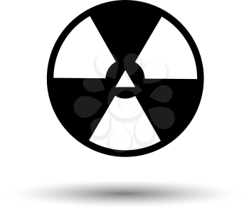 Radiation Icon. Black on White Background With Shadow. Vector Illustration.