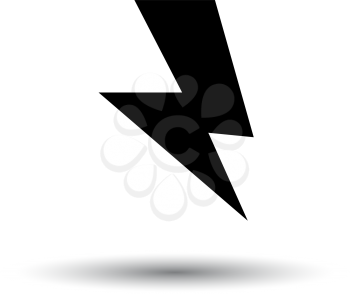 Reversed Bolt Icon. Black on White Background With Shadow. Vector Illustration.